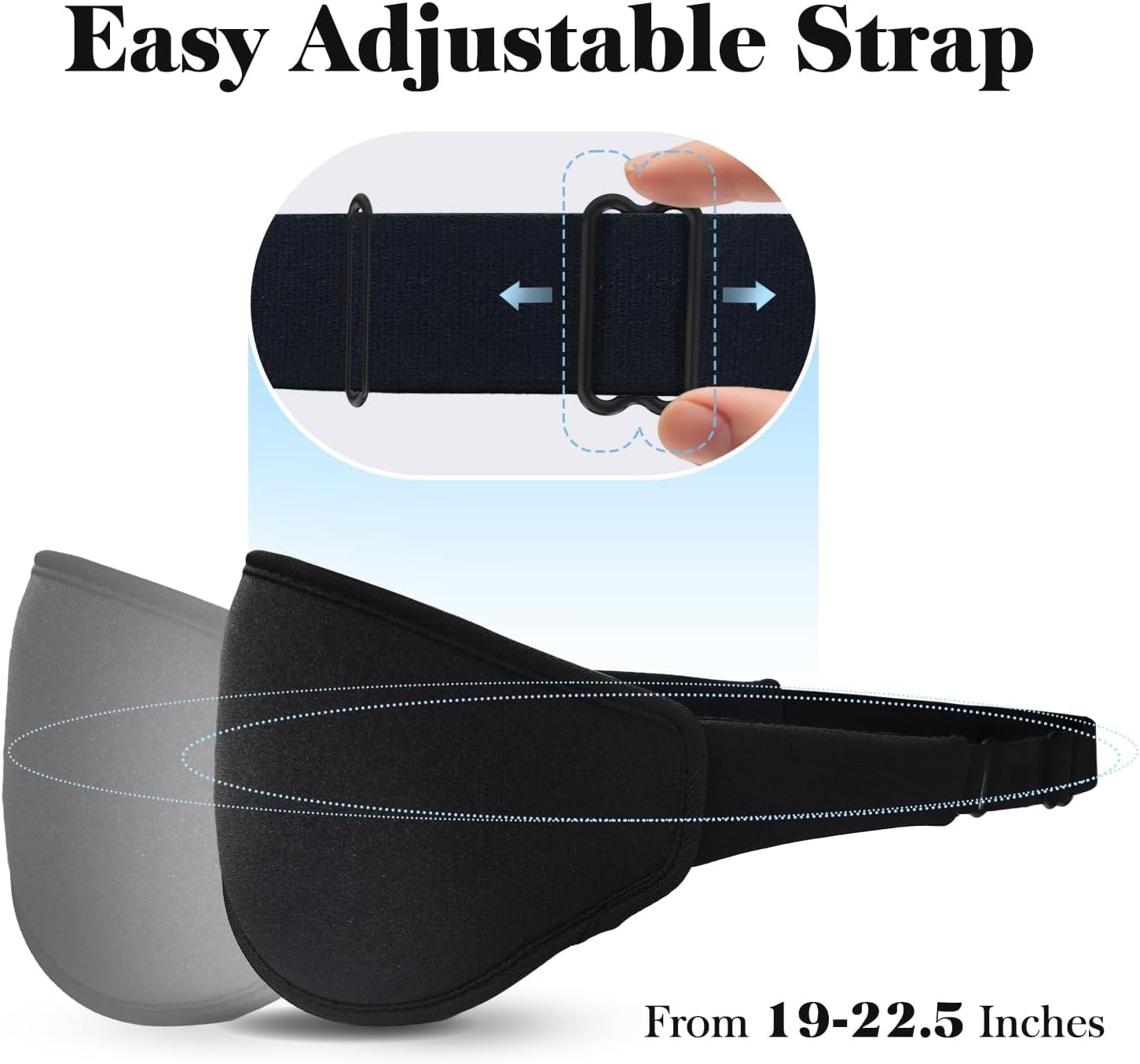 Fygrip 3D Eye Mask Sleep Mask for Men & Women, 100% Pressure-Free & Light Block-Out Eye Mask for Sleep with Easy Adjustable Strap, Night Eye Cover for Travel, Black – Image 5