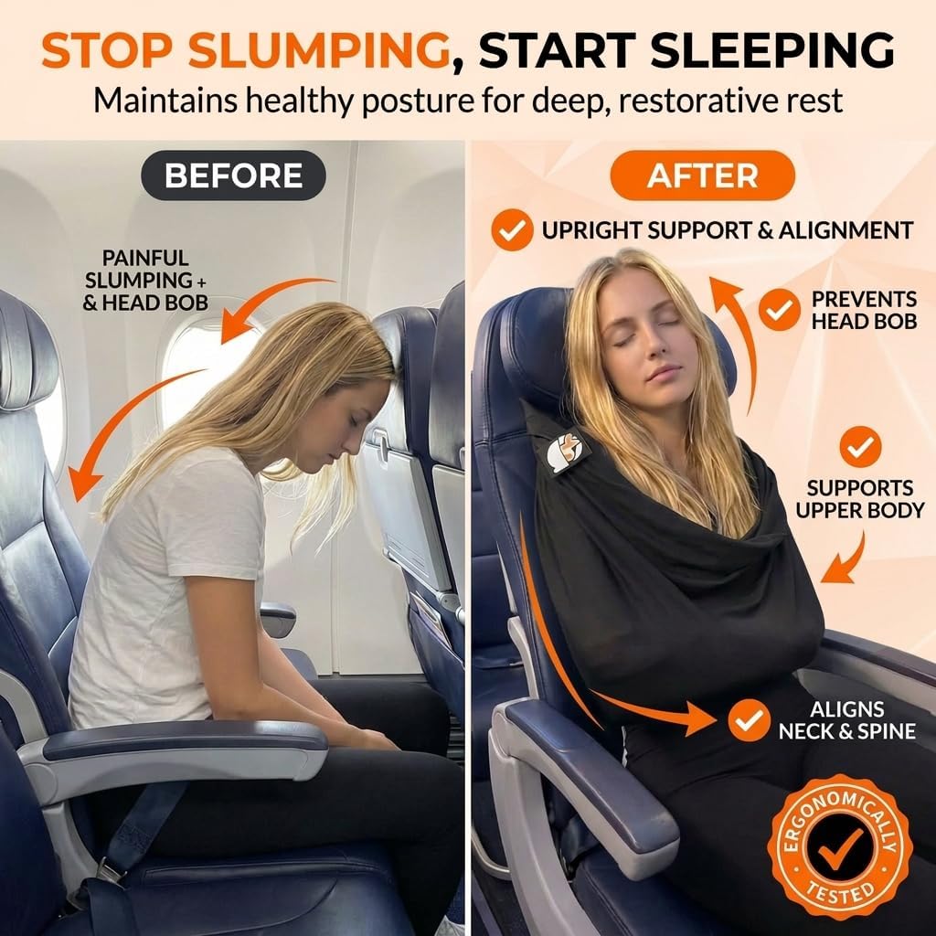 The Slyng-Premium Travel Blanket System – Airplane Sleep Support, Blanket Body Sling for Deep Sleep | Ultra-Soft, Breathable, Compact Carry-On Travel Essential for Long Flights and Car Road Trips – Image 4