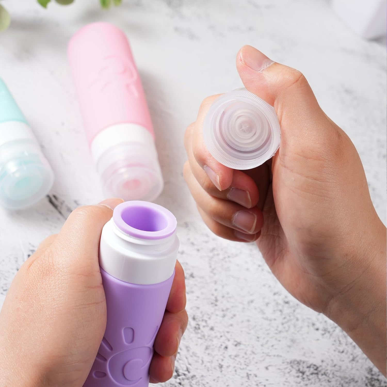 Zafit 18 Pack travel Bottles for Toiletries, TSA Approved Silicone Travel Containers Leak Proof Refillable Travel Accessories for Shampoo Conditioner Lotion Body Wash(Multicolored C) – Image 5