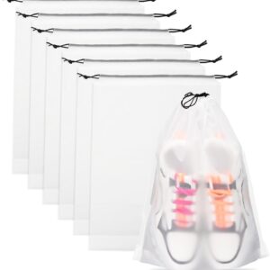 Teskyer 6 Pack Shoe Bags for Travel – Transparent, Waterproof, Portable Shoe Storage for Packing (15.7" x 11.8") – Travel Essentials for Men & Women
