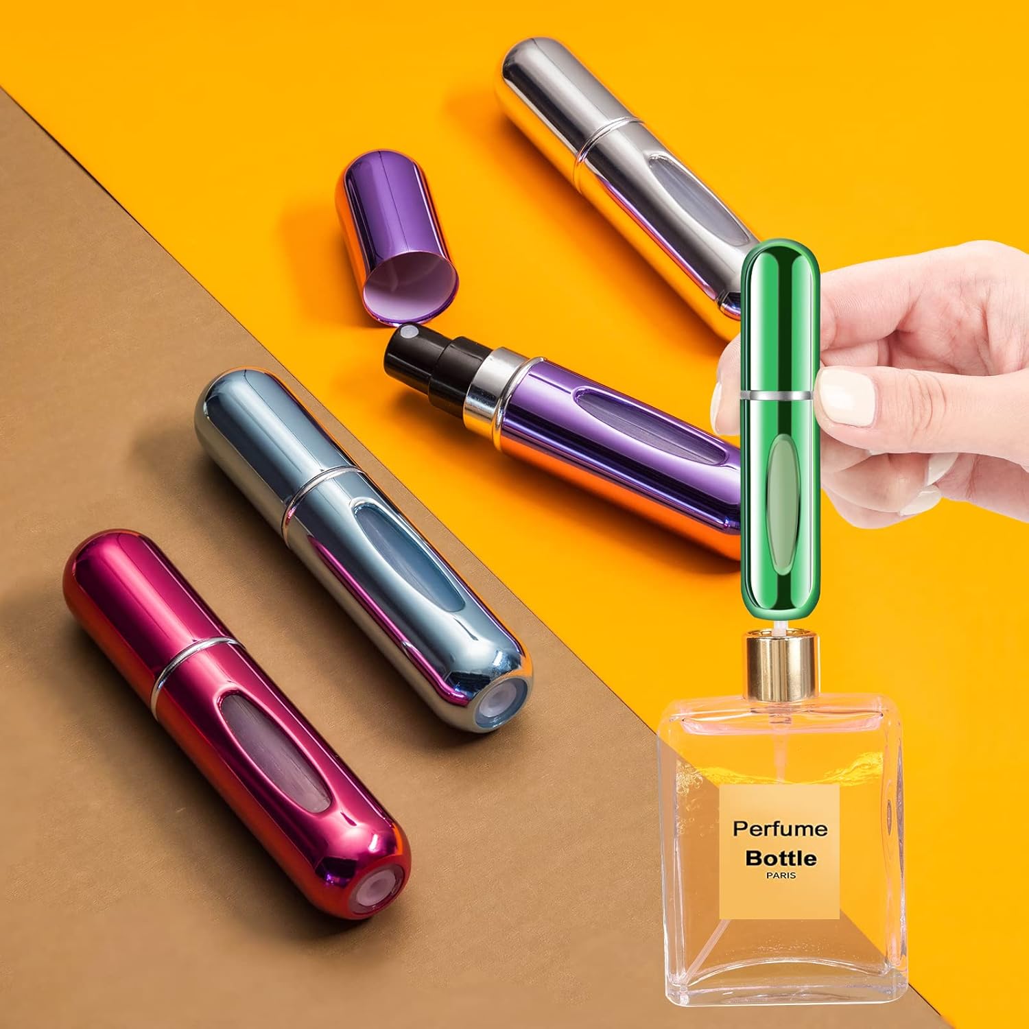 Yamadura Mini Refillable Perfume Portable Atomizer Bottle Refillable Perfume Spray, Refill Pump Case for Traveling and Outgoing (5ml, 4 Pack) 4 – Image 3