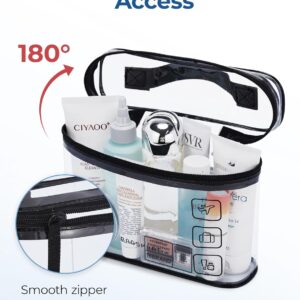 Alternative view of BAGSMART TSA Approved Toiletry Bag, 2 Pack Clear Makeup Cosmetic Bag Organizer, Quart Size Travel Bag for Toiletries, Carry-on Travel Accessories Essentials, Black-2pcs