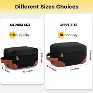 Alternative view of Vorspack Travel Toiletry Bag - Hanging Toiletry Bag for Men Water Resistant Canvas Shaving Bag with Large Capacity for Travel - Black