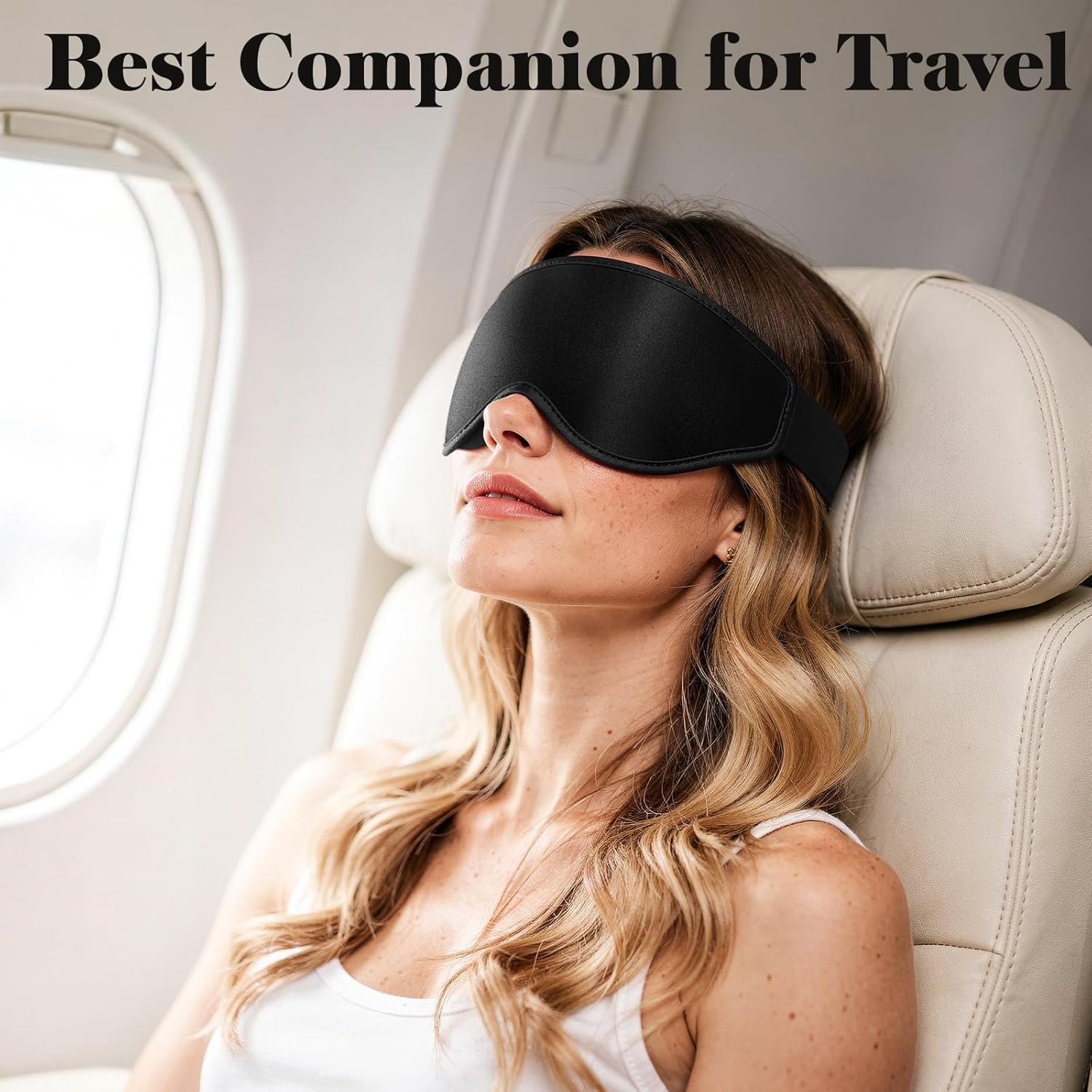 Fygrip 3D Eye Mask Sleep Mask for Men & Women, 100% Pressure-Free & Light Block-Out Eye Mask for Sleep with Easy Adjustable Strap, Night Eye Cover for Travel, Black – Image 7
