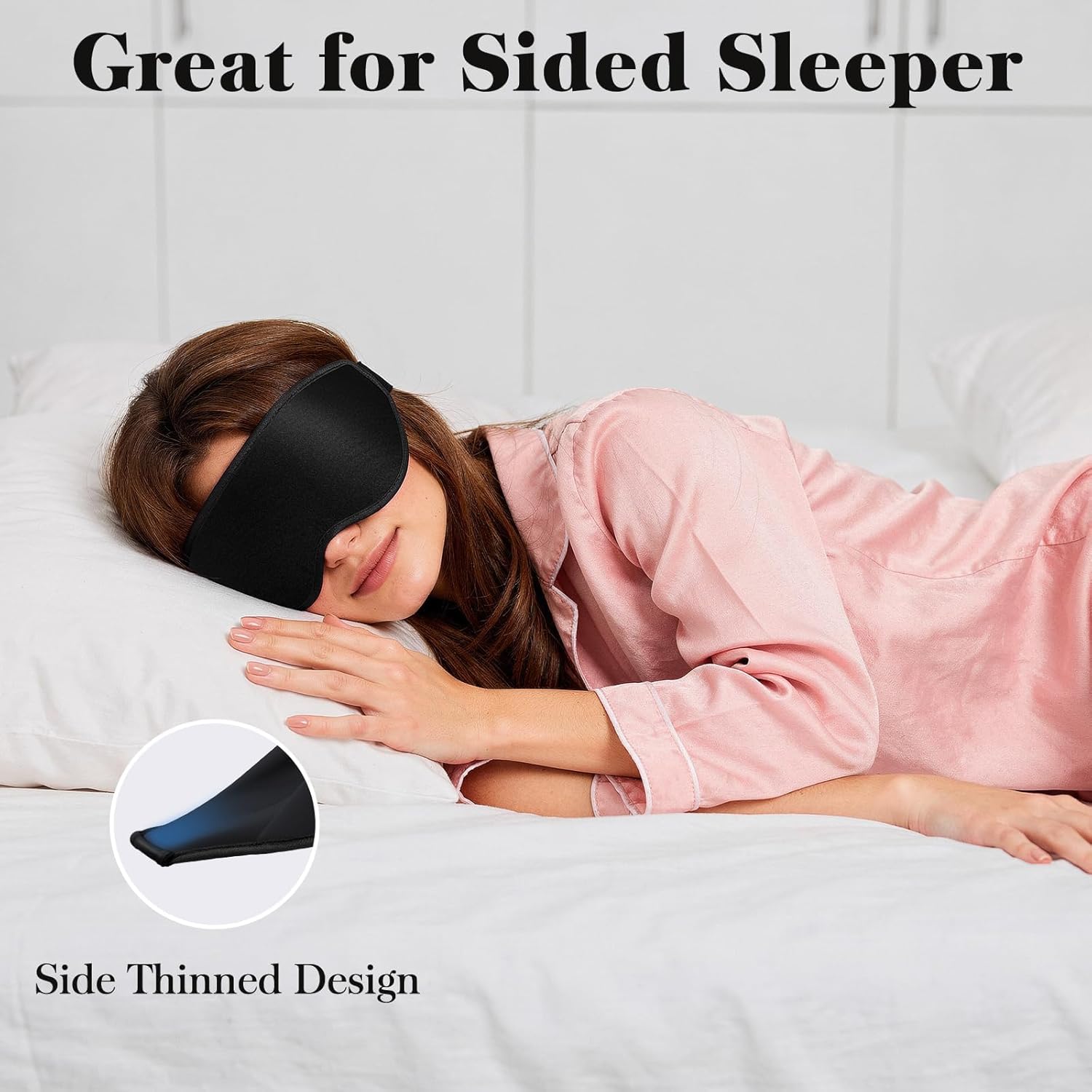 Fygrip 3D Eye Mask Sleep Mask for Men & Women, 100% Pressure-Free & Light Block-Out Eye Mask for Sleep with Easy Adjustable Strap, Night Eye Cover for Travel, Black – Image 6