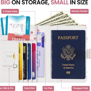 Alternative view of Passport Holder for Travel Essentials, RFID Blocking Leather Cover Wallet with Magnetic Closure, Aesthetic & Cute Passport Book Case for Women and Men - Wildflower