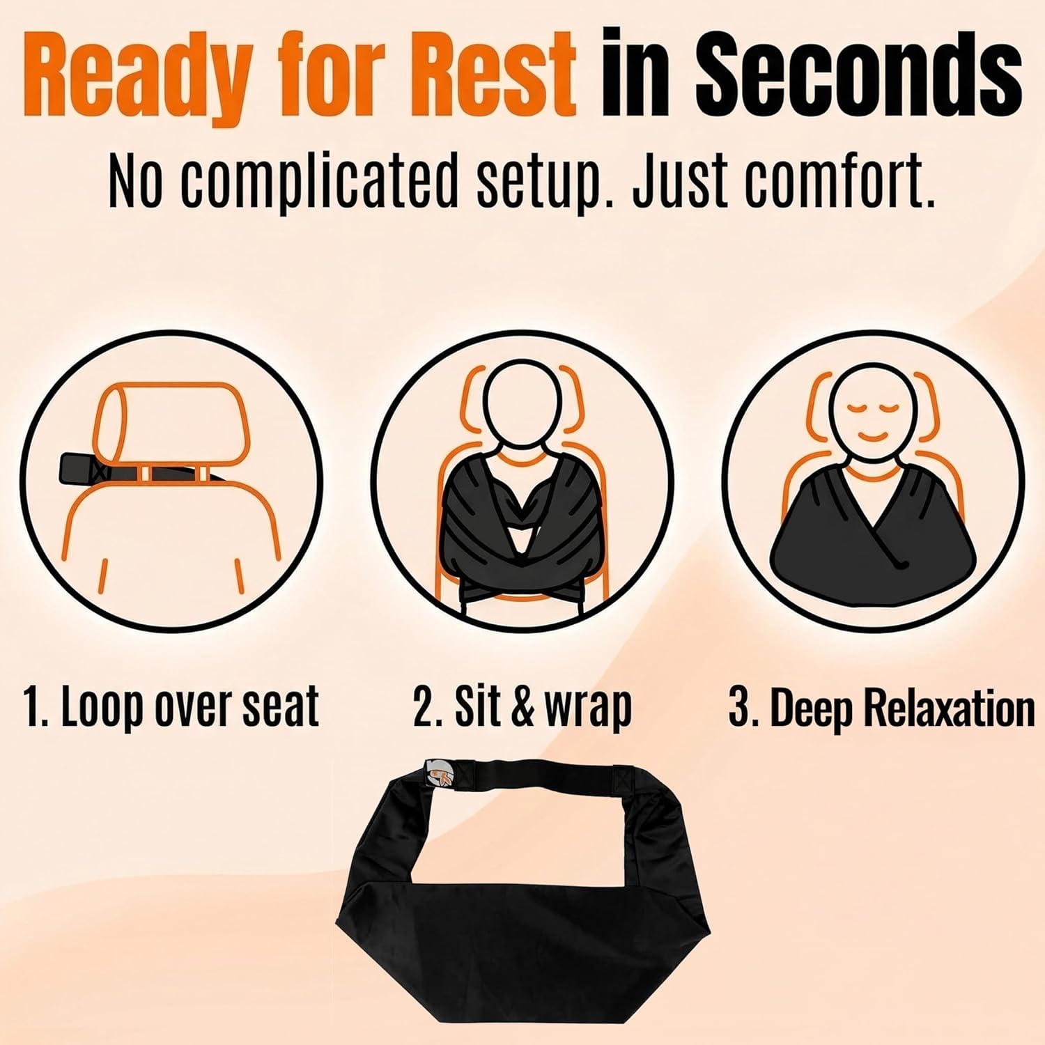The Slyng-Premium Travel Blanket System – Airplane Sleep Support, Blanket Body Sling for Deep Sleep | Ultra-Soft, Breathable, Compact Carry-On Travel Essential for Long Flights and Car Road Trips – Image 5