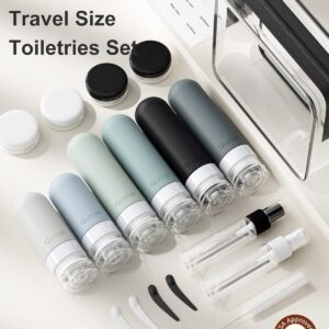 Alternative view of 20 Pack Travel Bottles for Toiletries, Original Patented, TSA Approved Travel Size Containers, Leak Proof Silicone Shampoo and Conditioner Bottles Women & Men, Airplane Cruise Essentials, Black