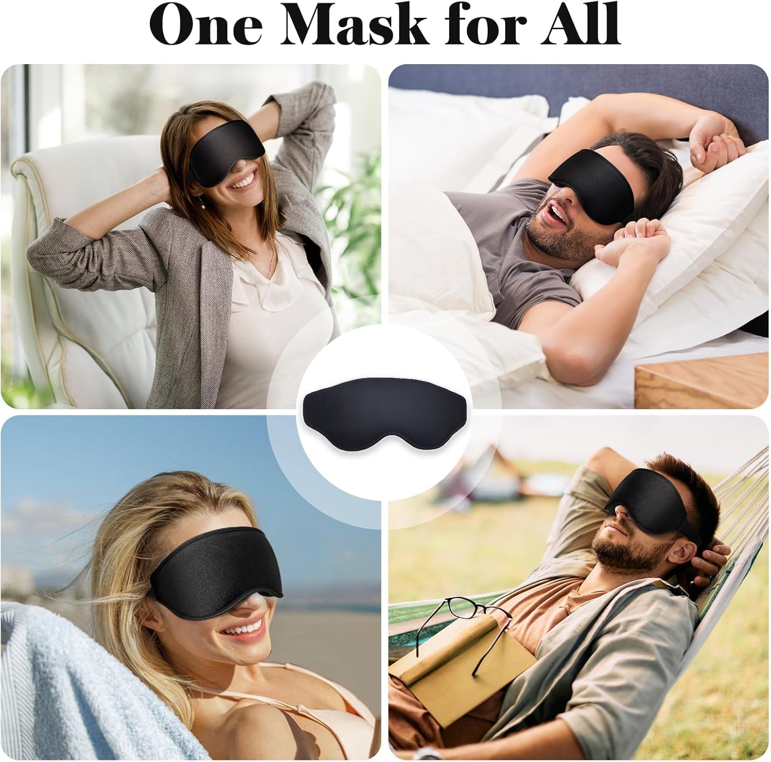 Fygrip 3D Eye Mask Sleep Mask for Men & Women, 100% Pressure-Free & Light Block-Out Eye Mask for Sleep with Easy Adjustable Strap, Night Eye Cover for Travel, Black – Image 8