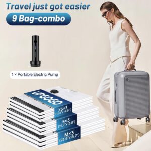 Alternative view of UPGOGO Travel Vacuum Bags for Luggage with Portable Electric Pump,Vacuum Seal Bags for Clothing,Packing Cubes Compression,Cruise Ship and Travel Essentials(Combo 9 Pack)