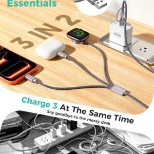 Alternative view of 2026 Travel Essentials for Apple Watch Charger,Cruise Vacation Camping Essentials,iPhone Charger,Multi Charging Cable,3 in 2 Charging Docks for iWatch Series 11-2/Ultra,iPhone 17-12,Car