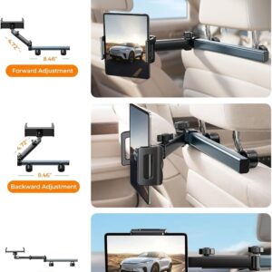 Alternative view of LISEN for iPad Holder Car Road Trip Essentials Travel Activities for Toddler Kids Gifts, Car Accessories for Women Moms Truck Interior 3in1 Tablet Holder for Back Seat Car Camping Headrest Organizer