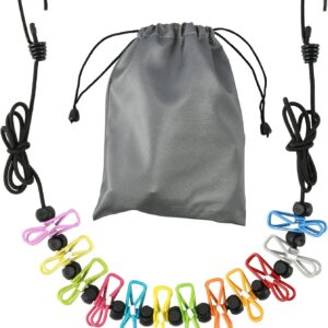 Retractable Portable Clothesline for Travel, Clothing line with 12 Clothes Clips, for Indoor Laundry Drying line, Outdoor Camping Accessories