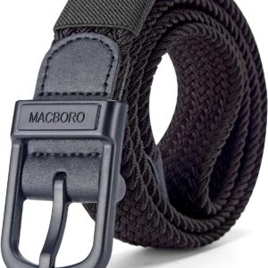 Tsa Approved Hypoallergenic Nickel Free Non Metal Belt for Men Elastic Stretch Braided Golf Accessories Belt 1.38"