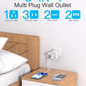 Alternative view of Travel Cruise Ship Essentials, Multi Plug Wall Outlet Extender with 4 Outlets 4 USB (2 USB-C), Cruise Approved Power Strip Non Surge Protector, Plug Adapter, Travel Cruise Must Have Accessories