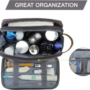 Alternative view of BAGSMART Toiletry Bag for Men, Canvas Travel Toiletry Organizer Dopp Kit Water-resistant Shaving Bag for Toiletries Accessories,Grey-Medium