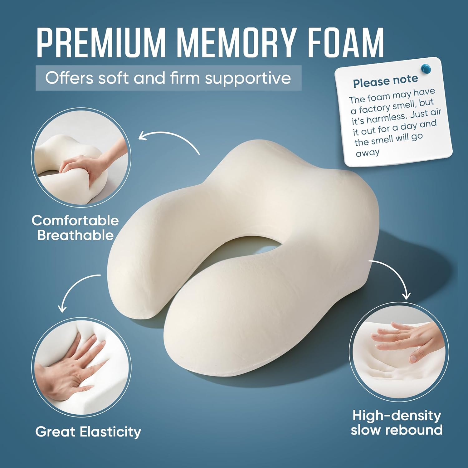 Travel Pillow with Extra Large Hood for Airplane Long Flights Privacy and Comfort Memory Foam with Skin-Friendly Cover for Road Trip Head&Neck Support for Plane Office Cars Sleeping & Rest (Grey) – Image 7