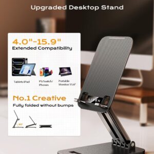 Alternative view of LISEN Tablet Stand for iPad, Tablet Holder for Desk, Desk Accessories Portable Monitor Stand for Apple iPad mini Air Switch Kindle, Adjustable Height and Angle, Foldable Design for Travel