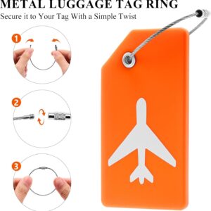 Alternative view of 8 Pack Silicone Luggage Tags for Suitcases, TSA Approved, Privacy Protection Suitcase Bag Tag with Stainless Loop, Plane Travel Essentials by Gostwo, Mixed Color