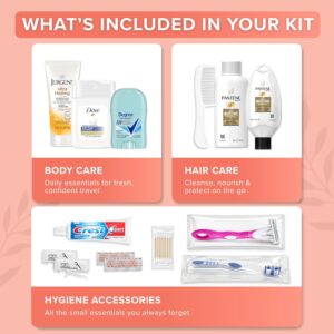 Alternative view of 15 Piece Set Women’s Travel & Hygiene Kit with Clear Toiletry Bag, Personal Care Essentials, Single Kit or Bulk Case Packs, TSA Approved Toiletry Kit for Travel, Vacation, Everyday Essentials