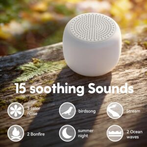 Alternative view of Babelio White Noise Sound Machine for Adults Kids Baby, Mini, 15 Non-looping Sounds, Timer, Memory Function, Easy to Pocket and Travel White