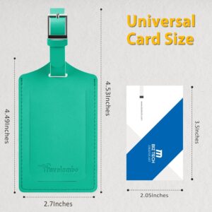 Alternative view of Travelambo Luggage Tags for Suitcases Faux Leather Privacy Protection 2 Pack Bag Tags Travel Accessories Essential, Blooming Green