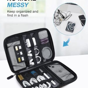 Alternative view of BAGSMART Large Electronics Travel Organizer Case, Tech Accessories Cord Storage Bag for Phone, Power Bank, SD Card, Cables, Black