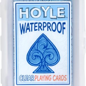 Hoyle Waterproof Playing Cards, Clear Plastic Deck of Cards for Outdoor Card Games, Camping, Beach, Pool & Travel Games (1 Deck)