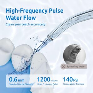 Alternative view of Water Flosser [ Mini Cordless Portable ] Oral Irrigator Water Teeth Cleaner Pick, Telescopic Water Tank, 3 Modes & IPX7 Waterproof, Home & Travel Water Floss for Teeth, Braces Bridges Care (White)