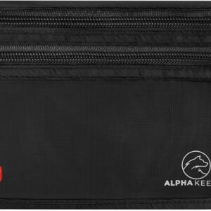 Alpha Keeper Money Belt for Travel Hidden Under Clothes – RFID Blocking Passport Holder & Slim Waist Wallet Pouch for Women & Men, Anti-Theft Travel Accessories
