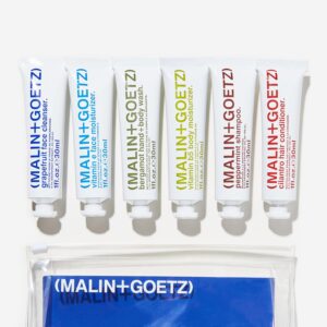 Alternative view of MALIN+GOETZ Best-Sellers Travel Kit | Six Everyday Essentials for Face, Body + Hair | Grapefruit Face Cleanser, Vitamin E Face Moisturizer, Peppermint Shampoo + More | Vegan, Travel-Friendly(6 x 1 oz)