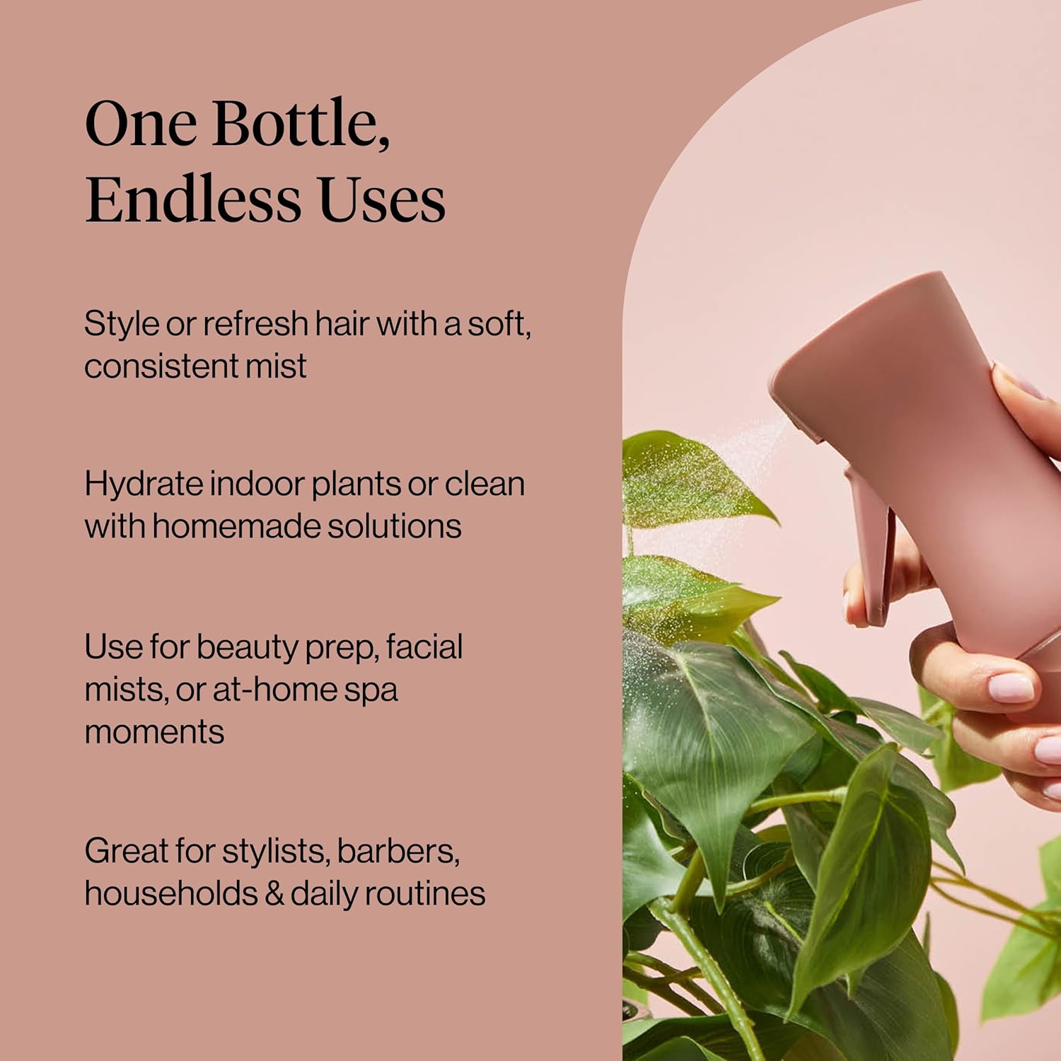Kitsch Continuous Spray Bottle for Hair – Fine Mist Water Mister & Water Spray Bottle – Recycled Hair Spray Bottle – Spray Bottles for Cleaning, Styling, Plants & More – Terracotta, 150ml – Image 6