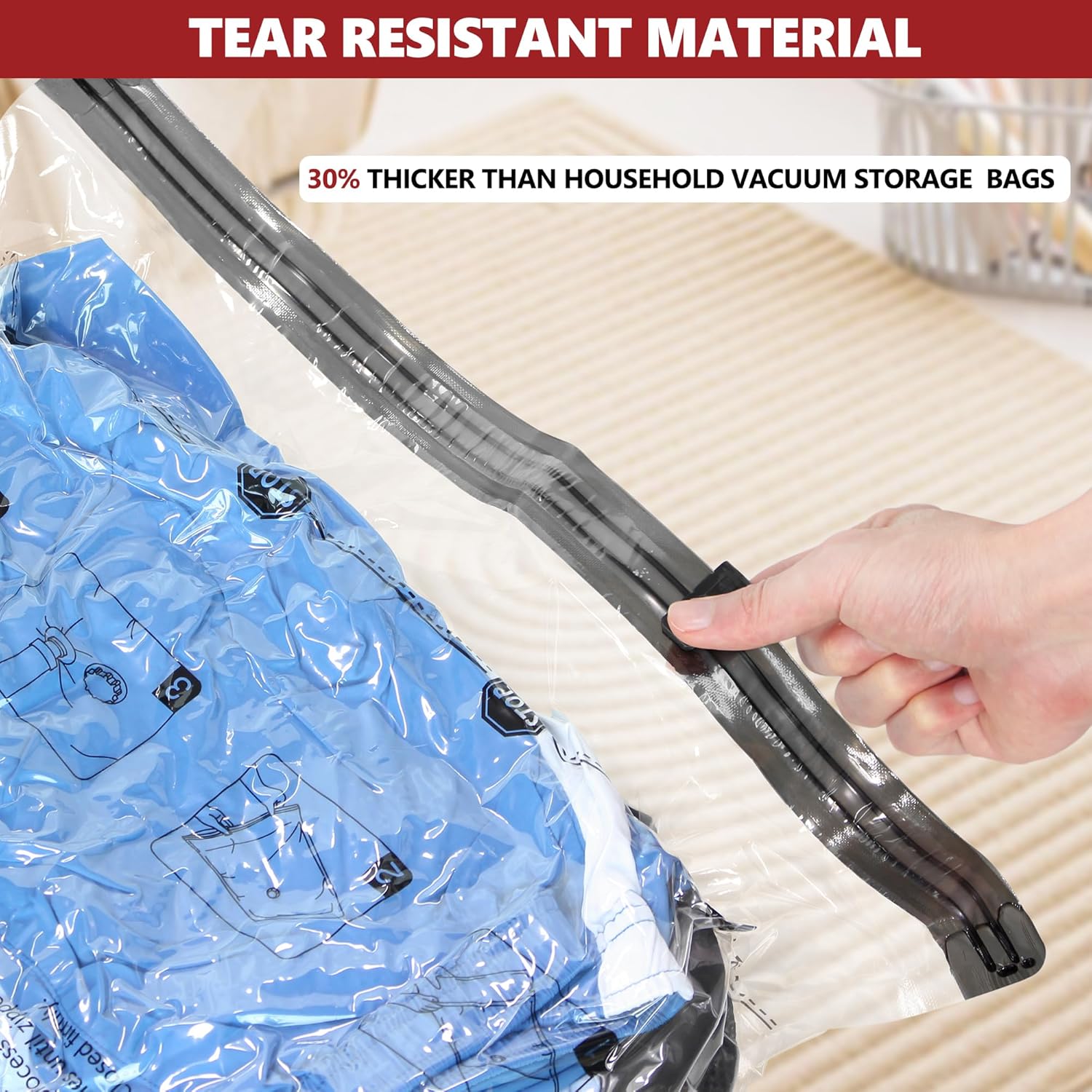 Vacuum Seal Bags for Clothing Travel and Home Storage, Travel Vacuum Bags with Electric Pump, Space Saver Compression Packing Cubes for Luggage Suitcase Bedding Blankets Clothes, 12 Combo – Image 6