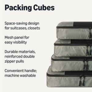 Alternative view of Amazon Essentials 4-Piece Packing Cubes Travel Accessories Set, Luggage Organizer, Suitcase Organizer with Double Zipper, Mesh Top, Space-Saving, Large, Gray (Previously Amazon Basics)
