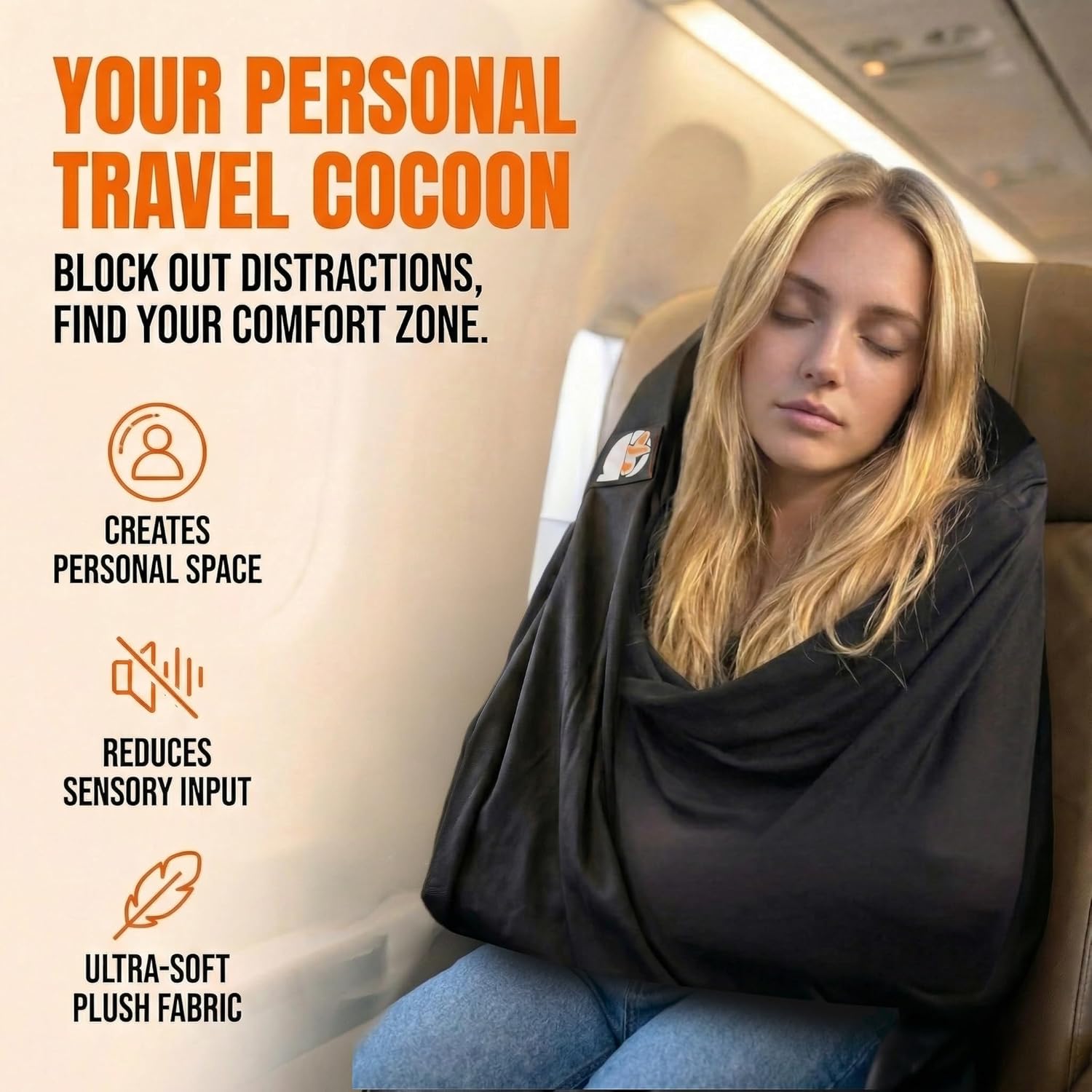 The Slyng-Premium Travel Blanket System – Airplane Sleep Support, Blanket Body Sling for Deep Sleep | Ultra-Soft, Breathable, Compact Carry-On Travel Essential for Long Flights and Car Road Trips – Image 3