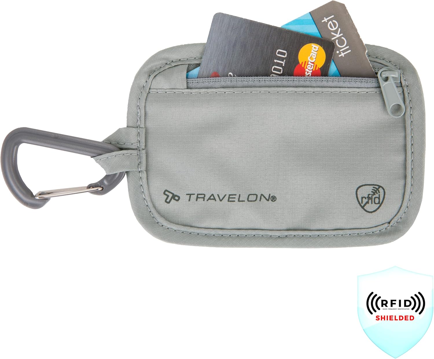 Travelon Travelon Rfid Blocking Clip Stash Pouch Travel Tote, Gray – Image 2